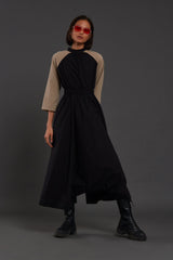 Black & Beige Sphara Jumpsuit - Jumpsuit - Mizyana