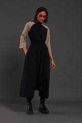 Black & Beige Sphara Jumpsuit - Jumpsuit - Mizyana