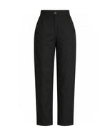 Black Denim Straight Leg Trousers - Trousers - Mizyana