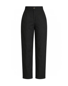 Black Denim Straight Leg Trousers - Trousers - Mizyana