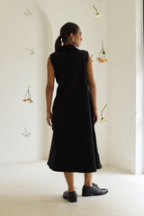 Black Floral Wrap Denim Dress - Dress - Mizyana