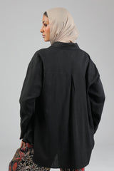 Black Linen Shirt - Shirt - Mizyana