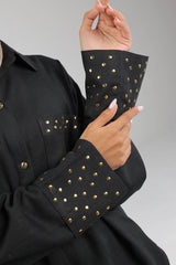 Black Linen Shirt - Shirt - Mizyana