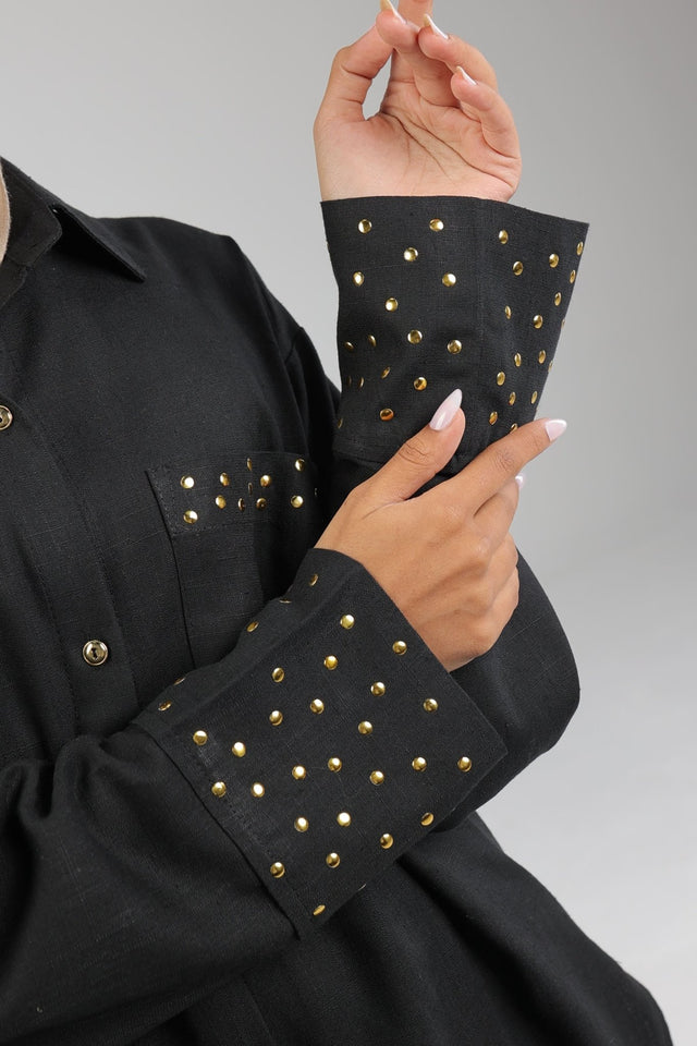 Black Linen Shirt - Shirt - Mizyana