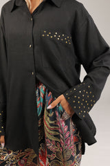 Black Linen Shirt - Shirt - Mizyana