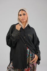 Black Linen Shirt - Shirt - Mizyana