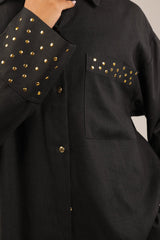 Black Linen Shirt - Shirt - Mizyana