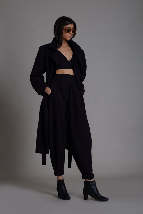 Black Milestone Trench Jacket - Jacket - Mizyana