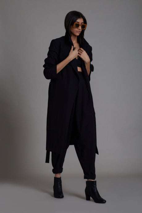Black Milestone Trench Jacket - Jacket - Mizyana