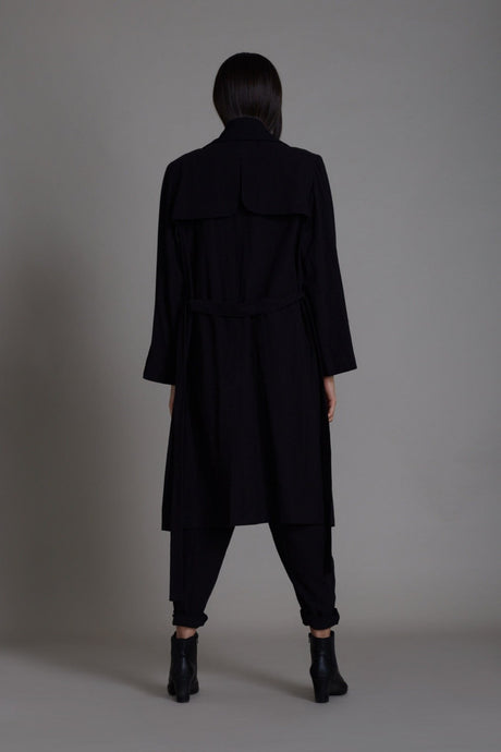 Black Milestone Trench Jacket - Jacket - Mizyana
