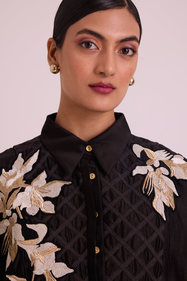 Black Mimi - Framed Shirt Dress - Shirt Dress - Mizyana