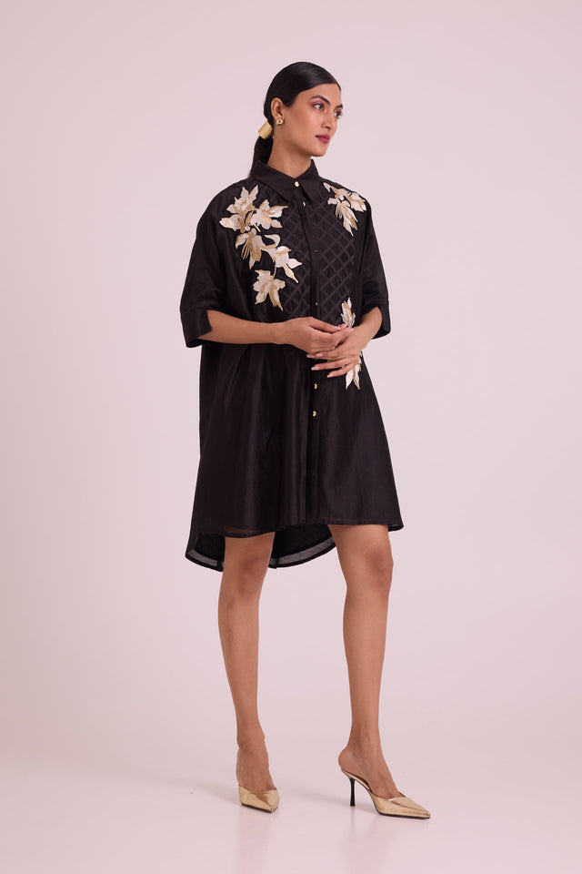 Black Mimi - Framed Shirt Dress - Shirt Dress - Mizyana