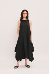 Black Vari Cotton Dress - Dress - Mizyana