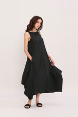 Black Vari Cotton Dress - Dress - Mizyana