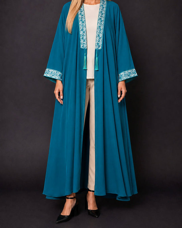 Bloom Floral Braid Abaya - Abaya - Mizyana