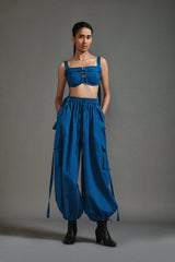 Blue Cargo Pants - Trousers - Mizyana