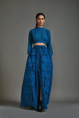 Blue Cargo Skirt - Skirt - Mizyana