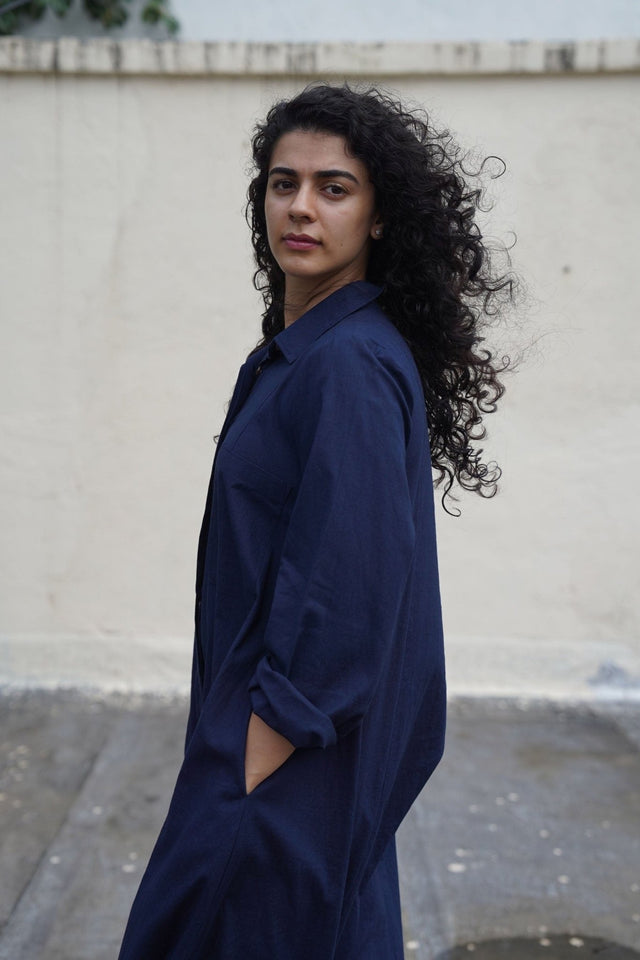 Blue Collar Sleeve Suga Jumpsuit - Jumpsuit - Mizyana