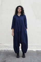 Blue Collar Sleeve Suga Jumpsuit - Jumpsuit - Mizyana