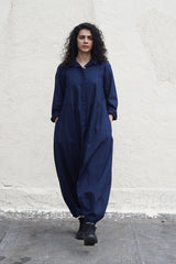 Blue Collar Sleeve Suga Jumpsuit - Jumpsuit - Mizyana