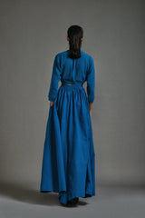Blue Crop Top and Cargo Skirt Set - Two-Piece Set - Mizyana