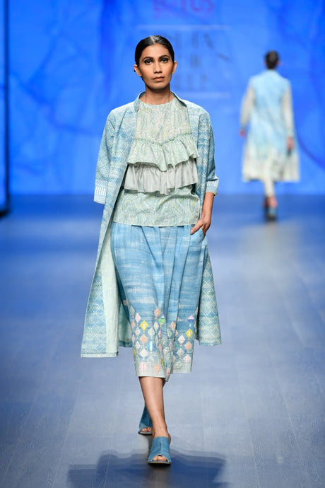 Blue Fish Applique Skirt - Skirt - Mizyana