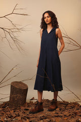 Blue Hooded Vita Dress - Dress - Mizyana