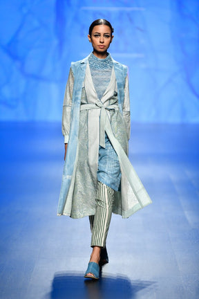 Blue Multi Applique Jacket - Jacket - Mizyana