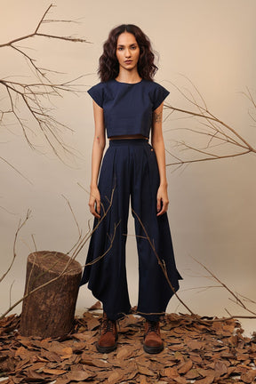 Blue PL Cowl Pants - Trousers - Mizyana