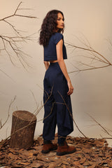 Blue PL Cowl Pants - Trousers - Mizyana