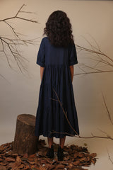 Blue Raglan Tiered Dress - Dress - Mizyana