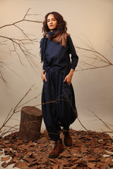 Blue Rib Raglan Co-Ord Set (2 PCS) - Co-ord Set - Mizyana