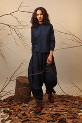 Blue Rib Raglan Co-Ord Set (2 PCS) - Co-ord Set - Mizyana