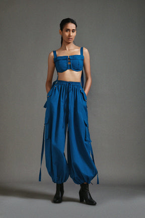 Blue Safari Cargo Set - Two-Piece Set - Mizyana
