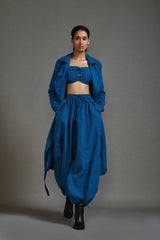 Blue Safari Cargo Trench Set - Two-Piece Set - Mizyana