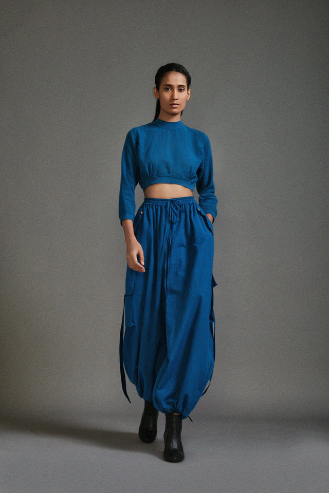 Blue Safari Crop Top - Shirt - Mizyana