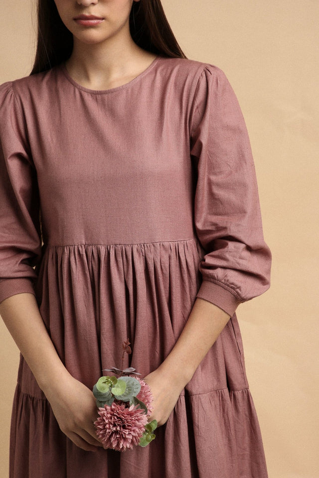 Blush Rib Vasara Dress - Dress - Mizyana