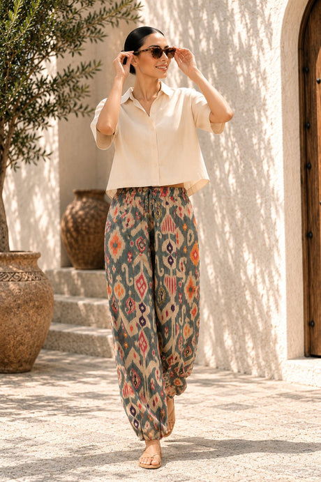 Boho balloon linen pants - Trousers - Mizyana