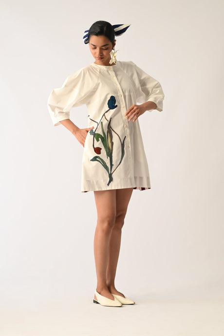 Botanica IVORY Bubble Aline Appliqu√© Dress - Dress - Mizyana