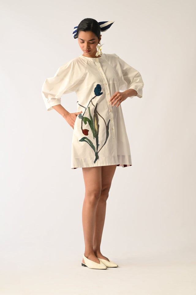 Botanica IVORY Bubble Aline Appliqu√© Dress - Dress - Mizyana