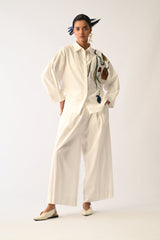 Botanica Ivory Sky Appliqu√© Shirt Set - Two-Piece Set - Mizyana