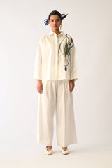Botanica Ivory Sky Appliqu√© Shirt Set - Two-Piece Set - Mizyana