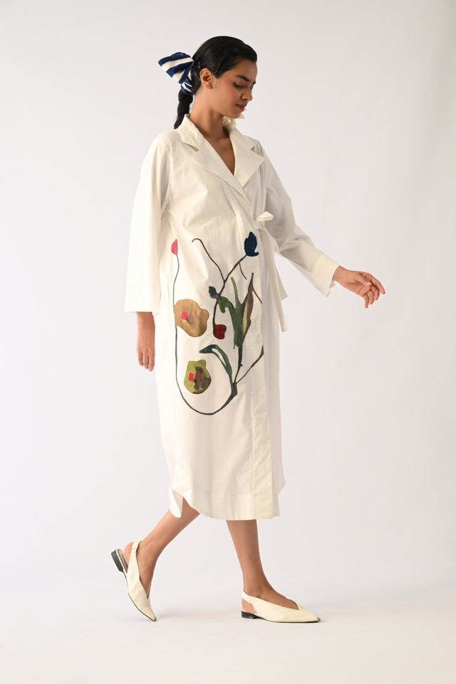 Botanica IVORY Wrap Appliqu√© Dress - Dress - Mizyana