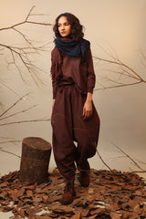 Brown Balloon Pants - Trousers - Mizyana