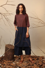Brown & Blue Dual Ruka Set (2 PCS) - Two-Piece Set - Mizyana