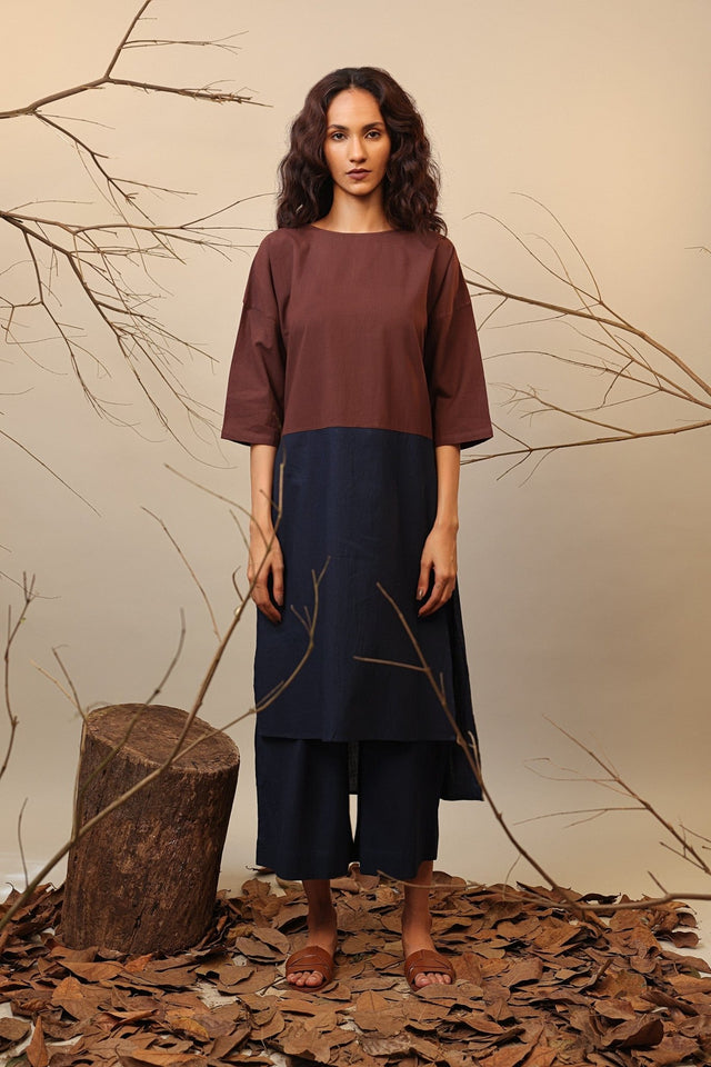 Brown & Blue Dual Ruka Set (2 PCS) - Two-Piece Set - Mizyana