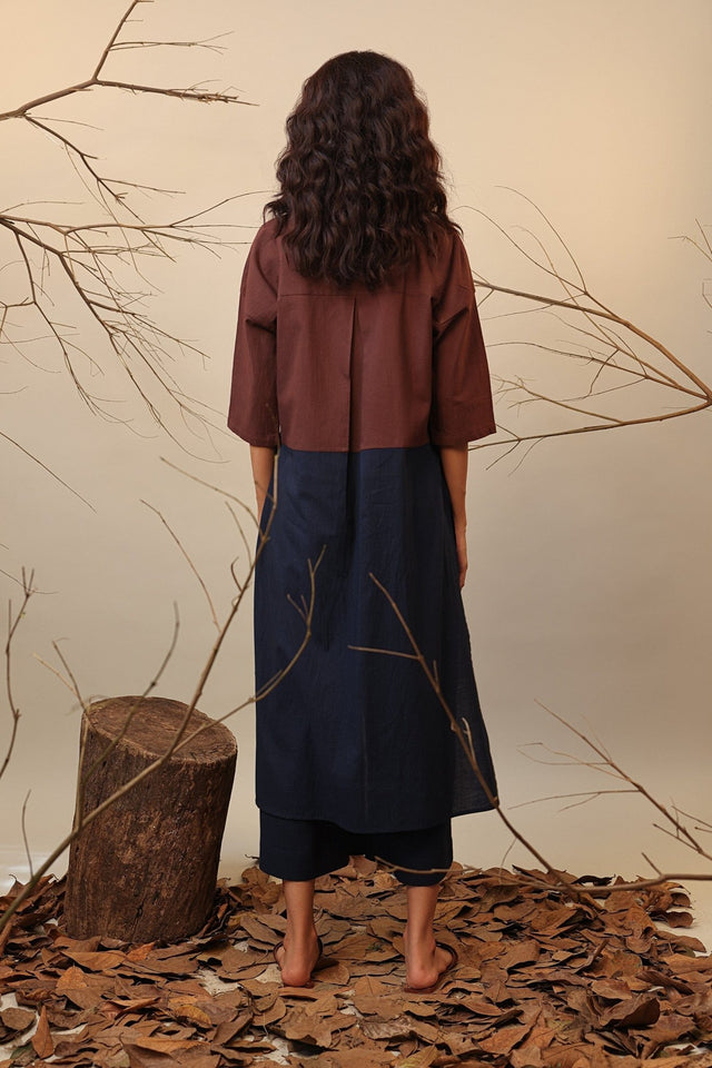 Brown & Blue Dual Ruka Set (2 PCS) - Two-Piece Set - Mizyana
