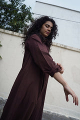 Brown Collar Sleeve Suga Jumpsuit - Jumpsuit - Mizyana