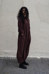 Brown Collar Sleeve Suga Jumpsuit - Jumpsuit - Mizyana