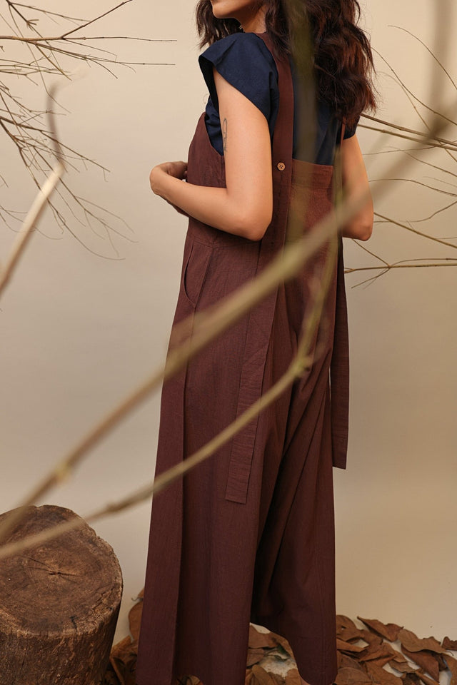 Brown Dungarees - Jumpsuit - Mizyana